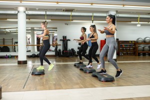Women exercising during fitness class